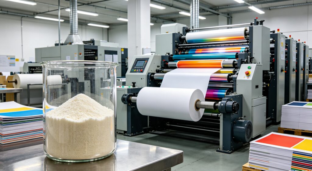 Printing companies use industrial gelatin to support coating and finishing processes.